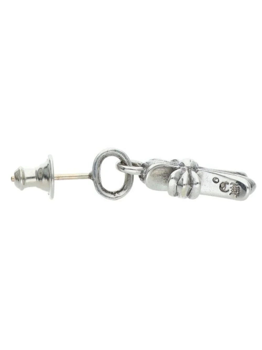 Chrome Hearts Bby Pprchn Baby Fat Drop Silver Earrings
